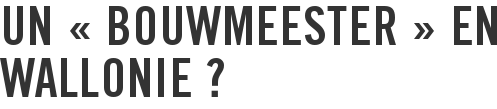 Un « bouwmeester » en Wallonie ?